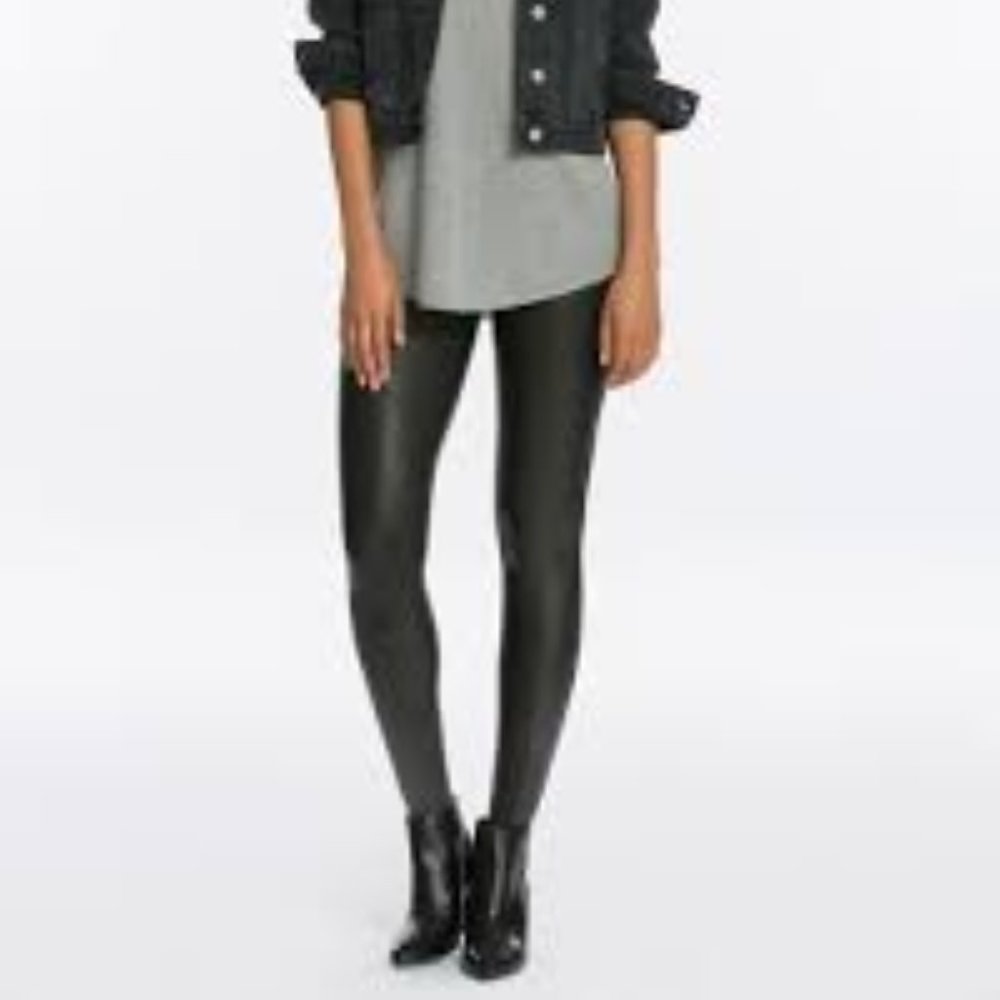 Spanx Black Faux Leather Leggings XS